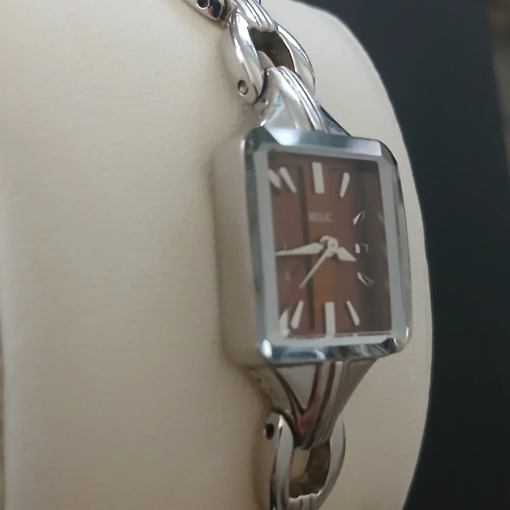 Relic Ladies Stainless Steel Quartz Watch Square Face VINTAGE